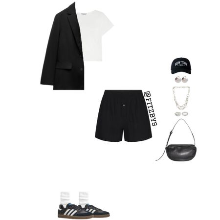 Casual blazer outfit 

Blazer, blazer outfit, black blazer, Short sleeve top, white top, crop top, black shorts, black women’s boxer shorts, boxer shorts, shorts, samba sneakers, adidas sneakers, silver jewelry, black shoulder bag. summer clothes, summer outfits, outfit, style tip, fall transition outfits, Trendy outfit, 2023 outfit ideas, cute summer outfit. Lounge outfit, comfy outfit, casual outfit, black and white summer outfit.

#virtualstylist #outfitideas #outfitinspo #trendyoutfits # fashion #cuteoutfit #falloutfits  #fallfashion  #transitionaloutfits #summerstyle #cutesummeroutfit #blackandwhiteoutfit  #boxershorts #comfyoutfit #blazeroutfit

#LTKSeasonal #LTKstyletip