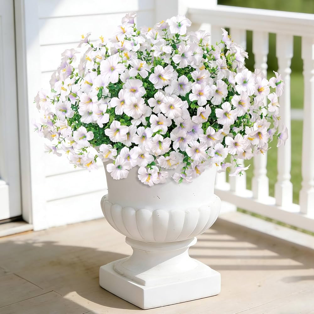 SOMYTING Artificial Flowers for Outdoors, 10 Bundles Faux Petunias Silk Flower Fake Morning Glory... | Amazon (CA)