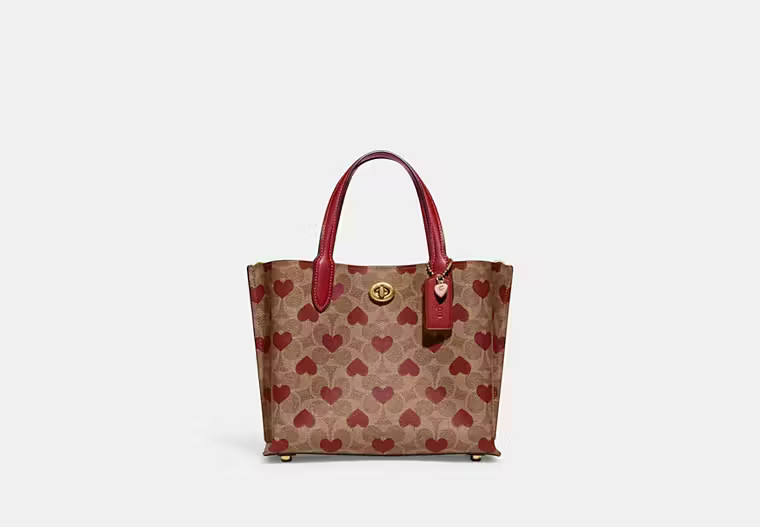Willow Tote 24 In Signature Canvas With Heart Print | Coach (US)