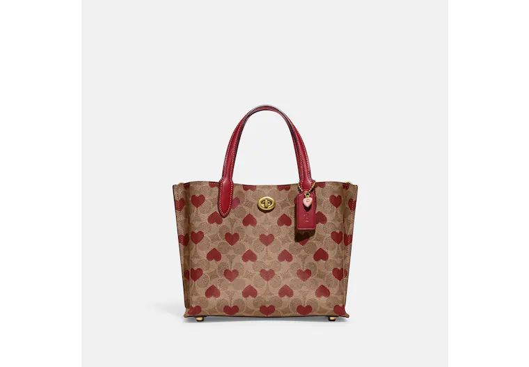 Willow Tote 24 In Signature Canvas With Heart Print | Coach (US)