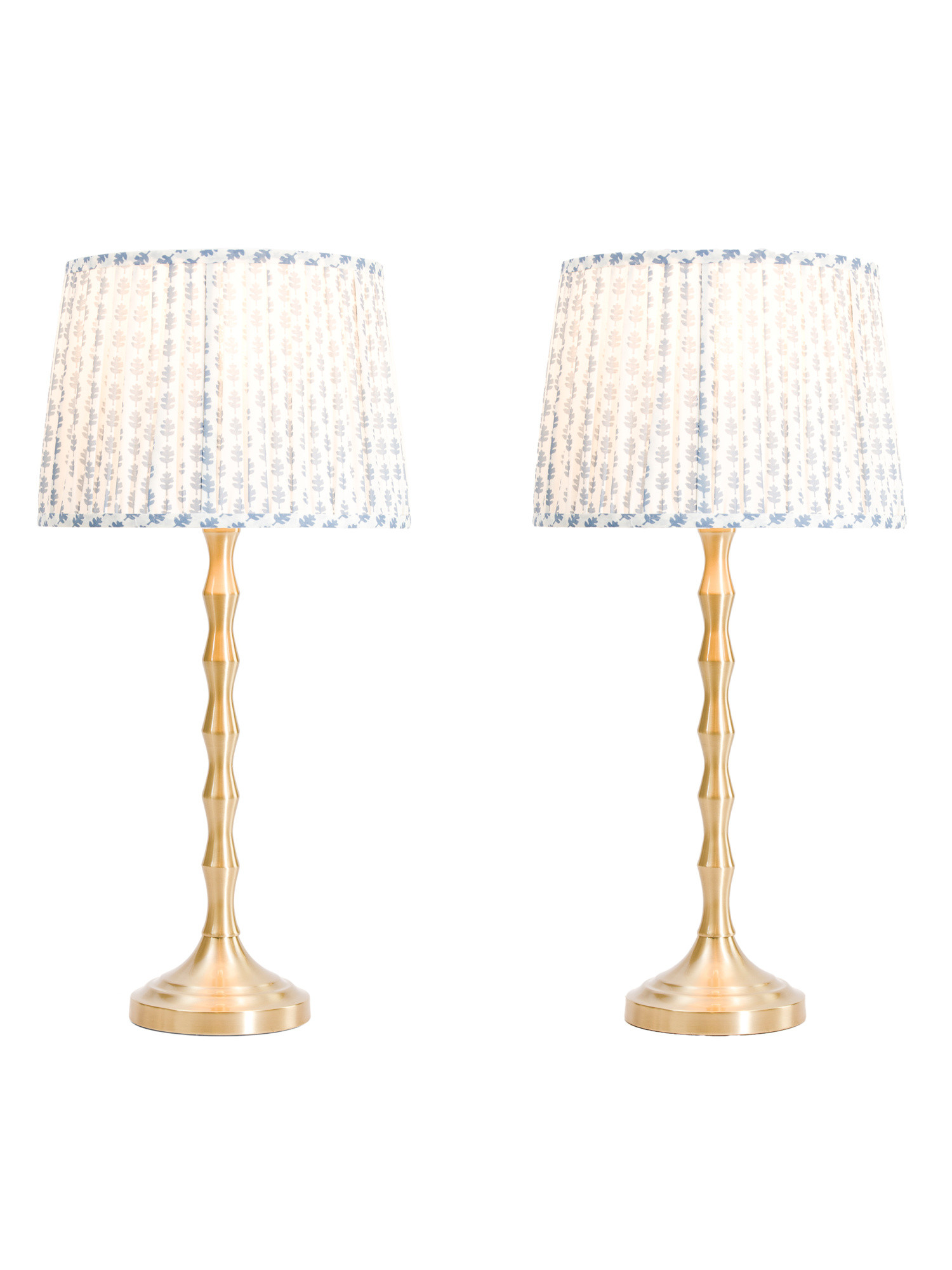 2pk 27in Printed Shade Bamboo Metal Table Lamp Set | TJ Maxx