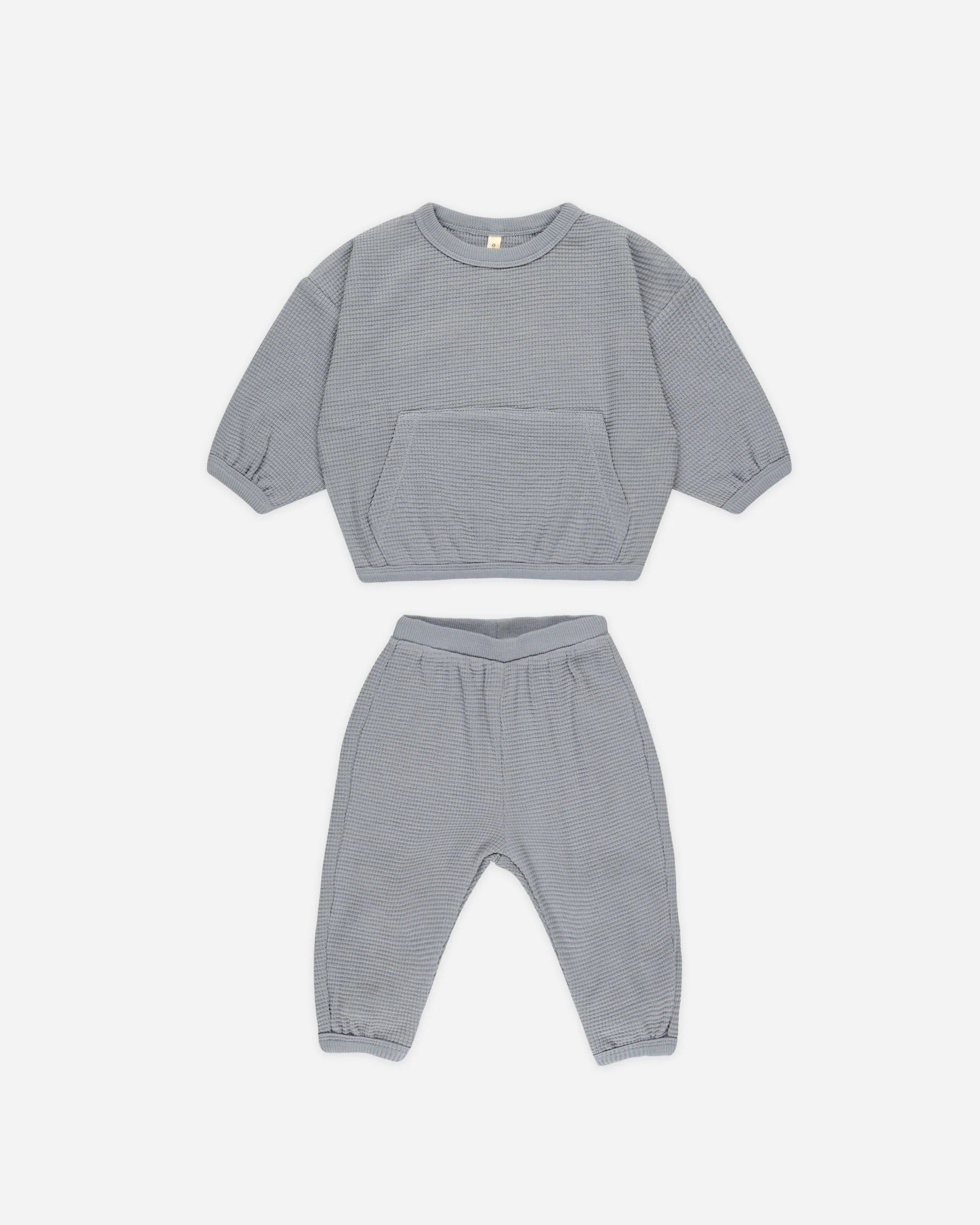 Waffle Slouch Set || Blue | Rylee + Cru