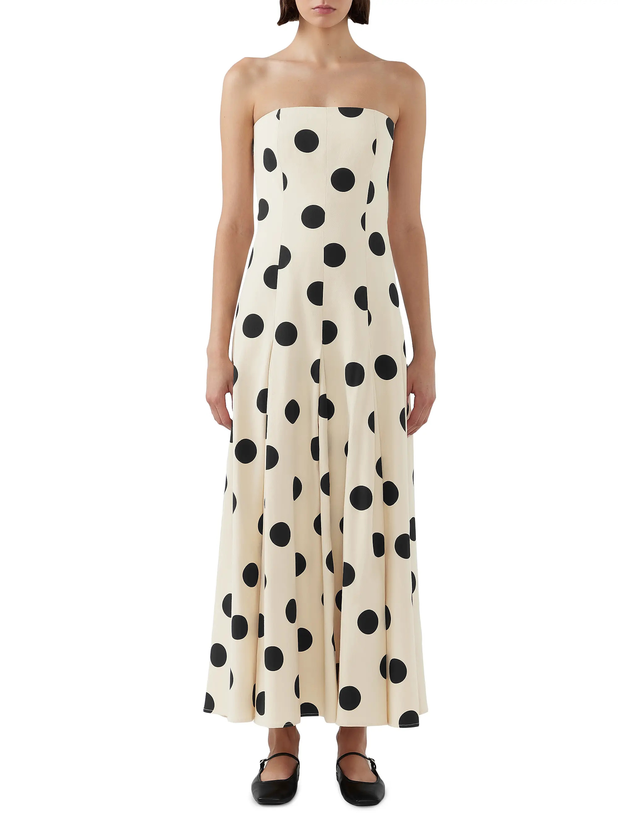 Bird & KnollMarcello Polka Dot Cotton Twill Strapless Maxi Dress | Saks Fifth Avenue