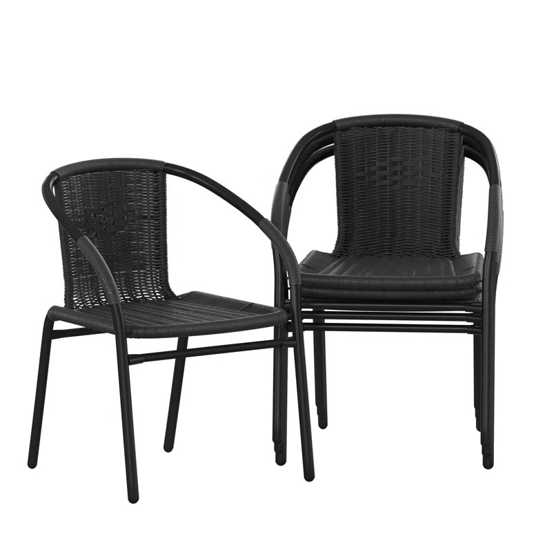 Arthor Rattan Indoor/Outdoor Stacking Restaurant Chairs by Flash Furniture | Wayfair North America