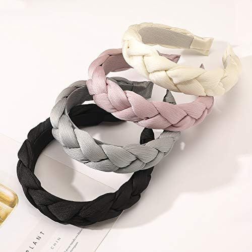 Headbands Women Hair Head Hands Braided Head Band Twist Hairbands for Girls Black Pink Gray White... | Amazon (US)