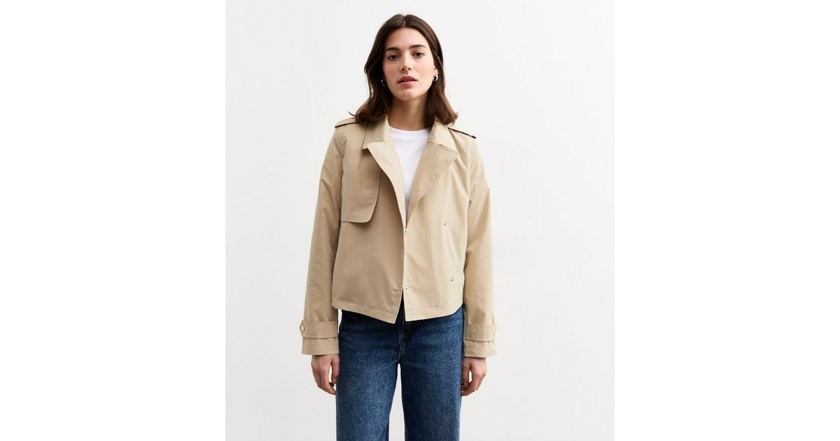 Stone Cropped Trench Coat
						
						Add to Saved Items
						Remove from Saved Items | New Look (UK)