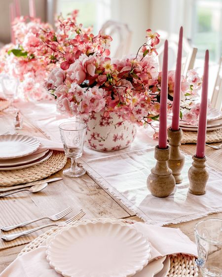 Pink cherry blossom inspired tablescape! I posted this table last year, so I’ll be sharing similar sources to recreate the look!

#LTKSeasonal #LTKfamily #LTKhome