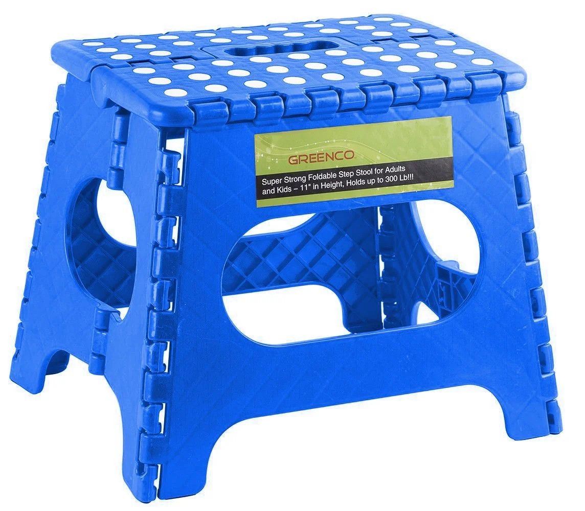 Greenco Super Strong Foldable Step Stool for Adults and Kids, 11" (Blue) | Walmart (US)