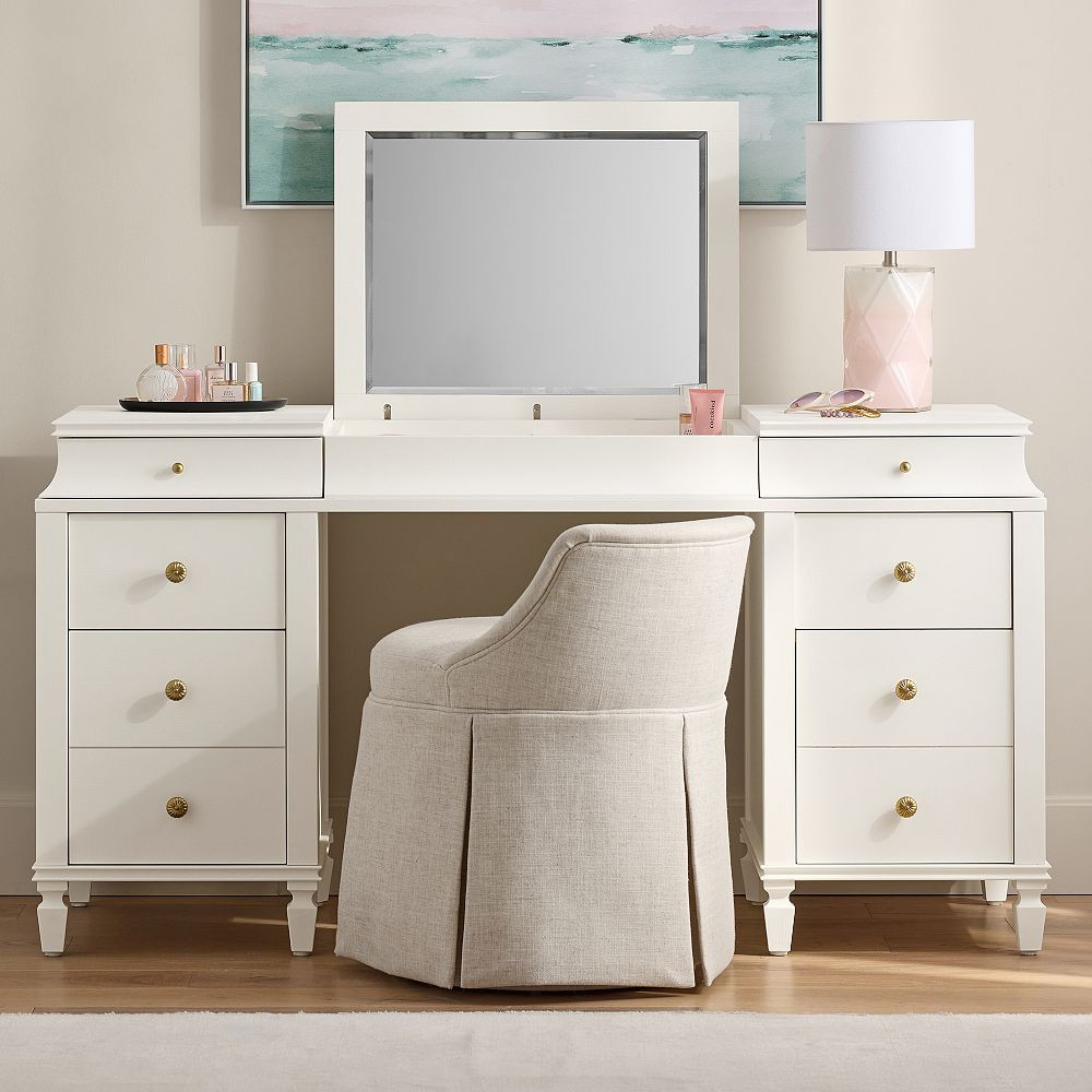 Charlotte Smart™ Flip-Top Vanity Desk (58") | Pottery Barn Teen