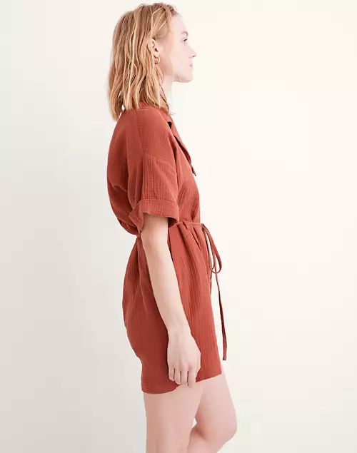 Lightspun Belted Safari Romper | Madewell