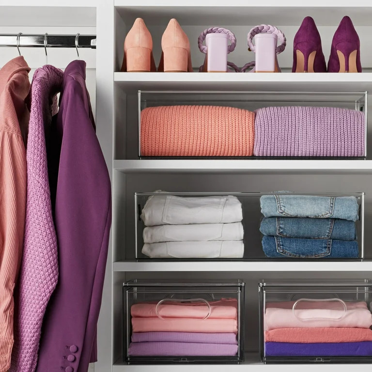 The Home Edit Everything XL Storage Bin Clear Plastic Stackable Organizer, 10" x 20" x 6" | Walmart (US)