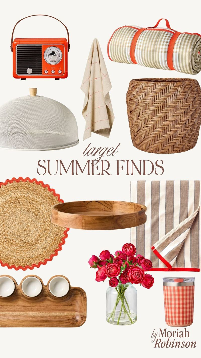 More really good summer finds at Target! The pops of red, woven textures, and picnic-inspired pieces are giving such a fun summer vibe. So many cute little finds to freshen up your space this season. 

 #LTKmomlife #LTKSeasonal #LTKHome