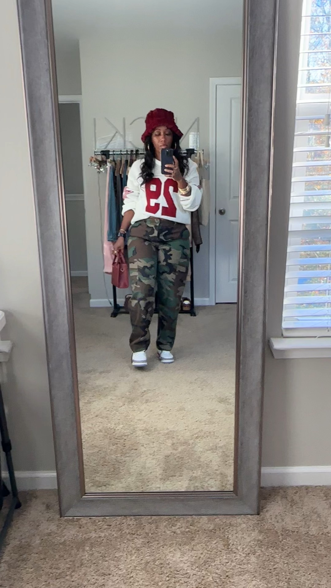 Styling camo cargo pants with a knit jerseyy

#LTKootd #LTKFindsUnder50 #LTKSeasonal