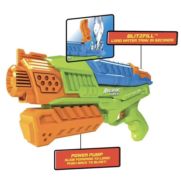 Adventure Force Water Strike Aqua Squad Water Blaster Value Set, 4-Pack | Walmart (US)