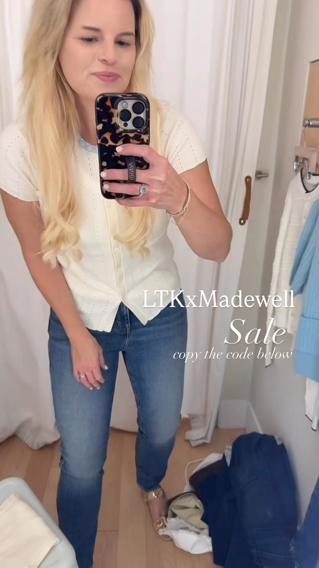 LTK Madewell sale 
Cute Madewell jeans and sweaters 💕 sized up in the white pointelle sweater, true size in the blue 

#LTKSeasonal #LTKSaleAlert #LTKxMadewell