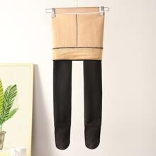 Plus Solid Fleece Lined Tights | SHEIN