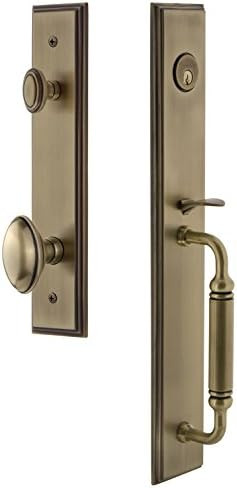 Grandeur 842314 Hardware Carre' One-Piece Handleset with C Grip and Eden Prairie Knob, Backset Si... | Amazon (US)