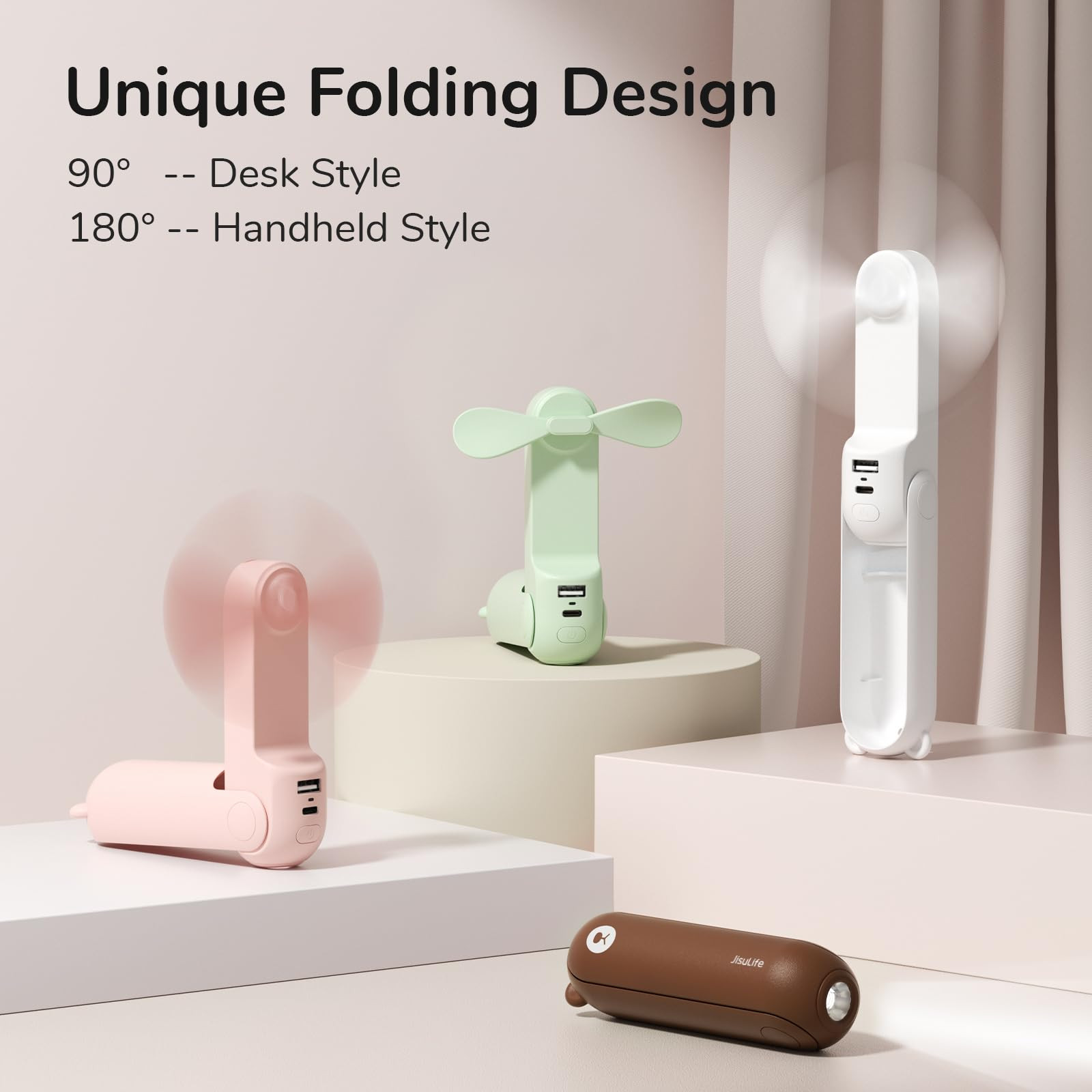 JISULIFE Mini Fan, Rechargeable Handheld (White) | Amazon (US)