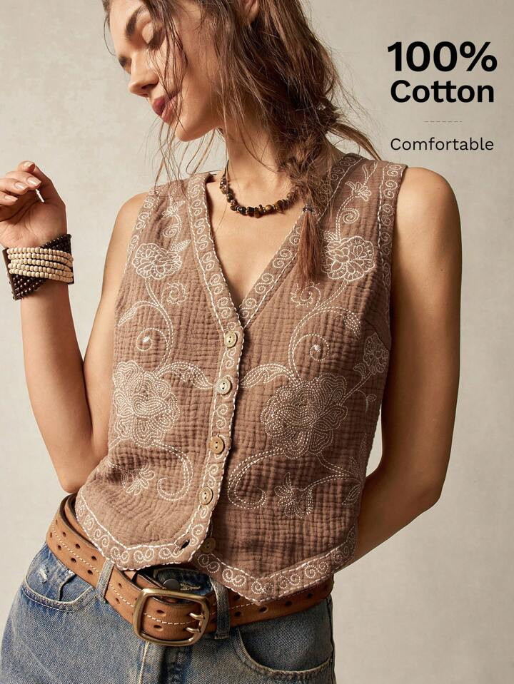 Bohemela Casual Embroidery Decor Colorblock Women Camisole | SHEIN