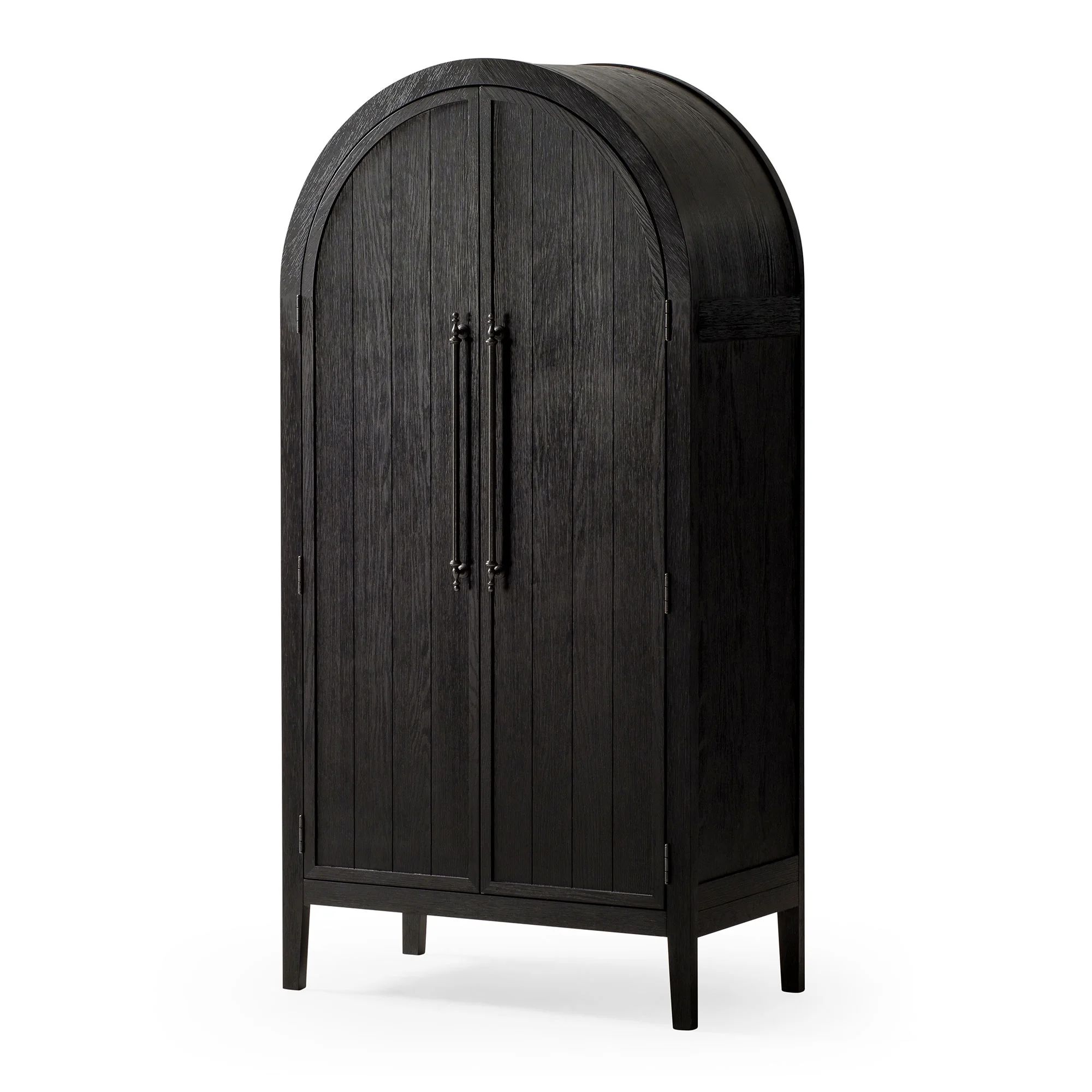 Maven Lane Selene Classical Wooden Cabinet in Antiqued Black Finish | Walmart (US)