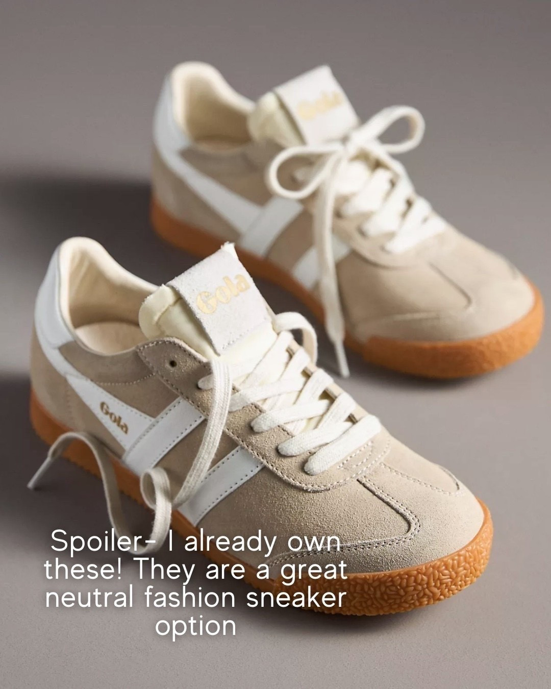 Already own these and can confirm they’re such a good neutral sneaker. The suede, cream details and gum sole make them so easy to wear with denim, dresses and casual fall outfits.

Gola sneakers, neutral sneakers, fashion sneakers, suede sneakers, gum sole sneakers, fall shoes, casual sneakers, everyday shoes, fall outfit ideas, women’s sneakers, neutral fashion, hauteandhumid

#LTKootd #LTKOver40 #LTKSeasonal