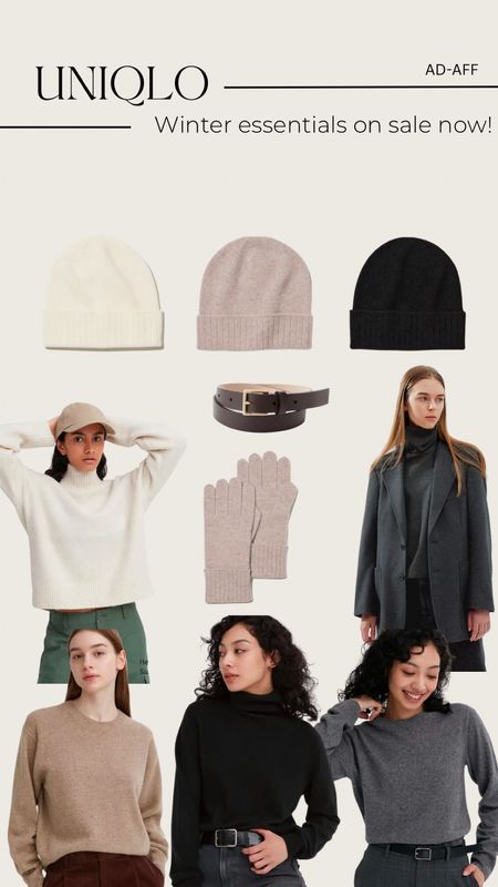 Uniqlo winter essentials on sale now 🤍
Black Friday Deals
Winter hat, cashmere beanie, cashmere jumper, cashmere gloves, brown belt 

#LTKSeasonal #LTKCyberWeek #LTKCyberSaleUK