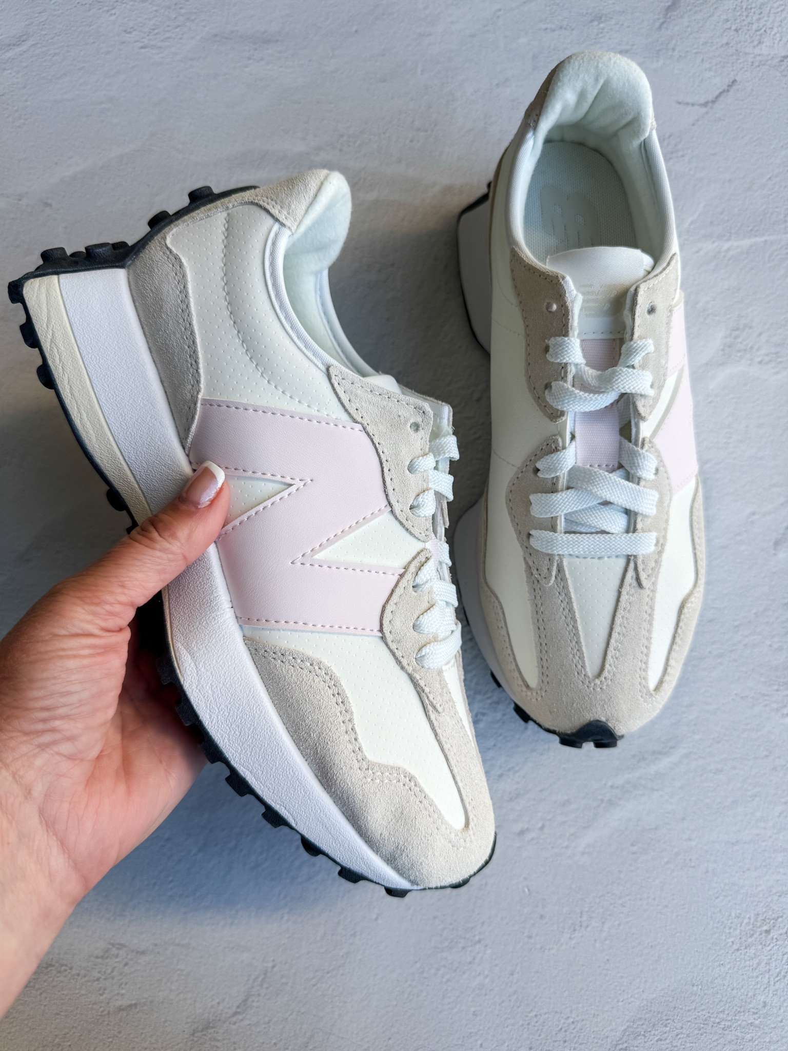 Spring pink 327 new balance sneakers my favorite style hands down! #shoes #sneakers 

#LTKActive #LTKSeasonal