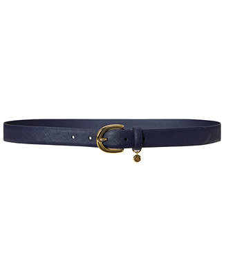 Lauren Ralph Lauren Women's Charm Crosshatch Leather Belt - Macy's | Macy's