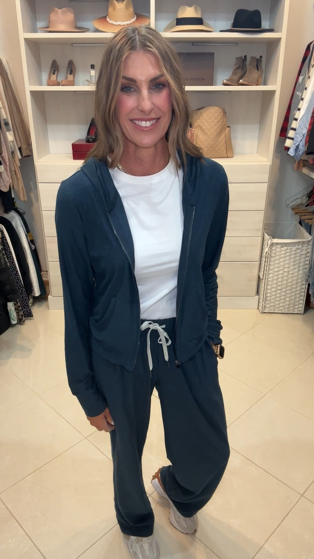 Such a great lounge set inspired by Viori. I’m in XS navy with 31” inseam. Pants come in straight leg or jogger versions  Wear them together or separately. Also linking my favorite white tee that has a slight cropped cut. 

#LTKootd #LTKOver40 #LTKActive