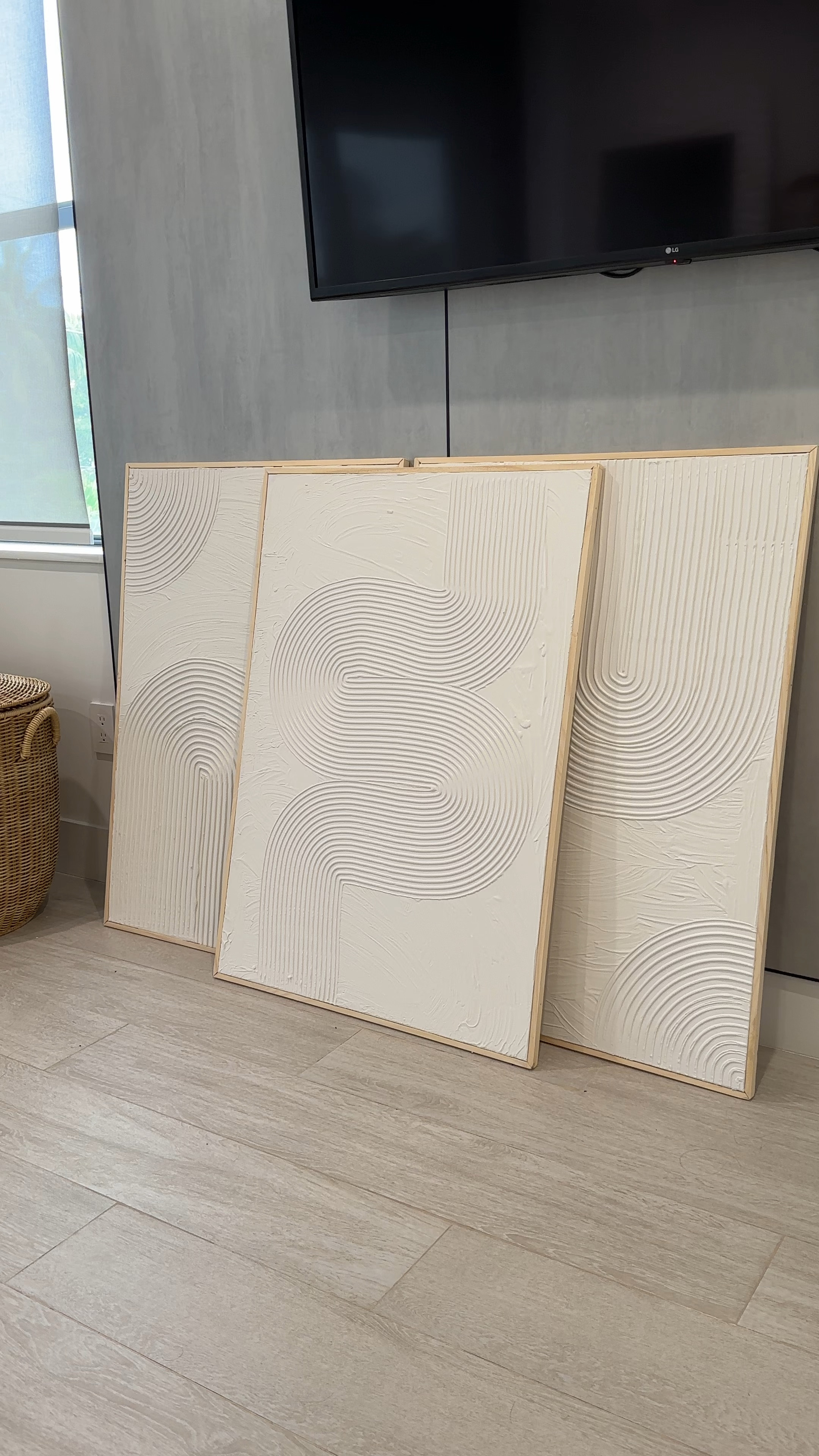 My latest home find & wall art! We ordered them framed and ready to hang and got the 36x36 inch. I think we are going to stain the wood a tad bit darker but overall a great purchase! Texture is a must in a room! 

#LTKhome #LTKVideo #LTKstyletip