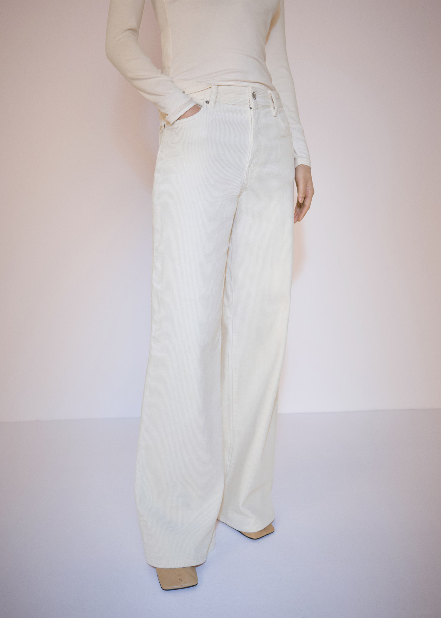 Wideleg corduroy jeans - Women | MANGO United Kingdom | MANGO (UK)