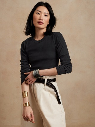 Ribbed Crew-Neck T-Shirt | Banana Republic (US)