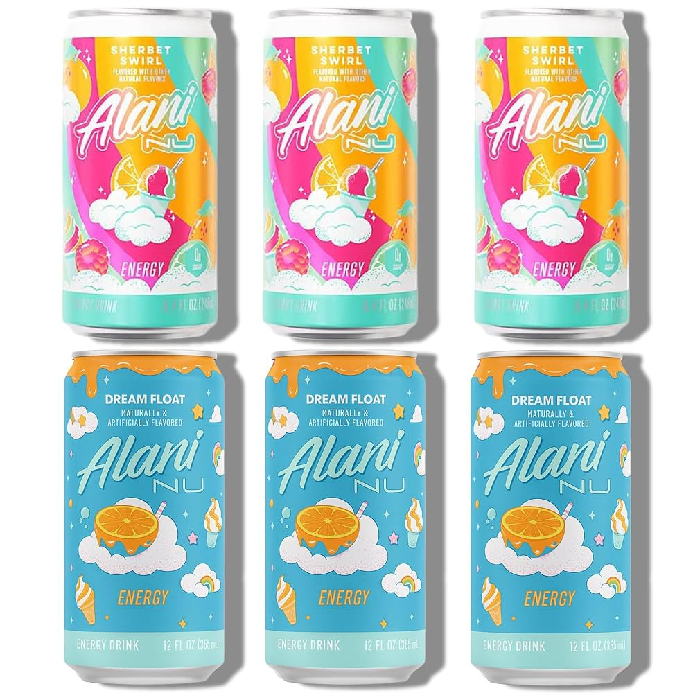 New Alani Mini Energy Drinks Sherbet Swirl, Dream Float Variety Pack, Sugar Free, Low Calorie, 10... | Amazon (US)