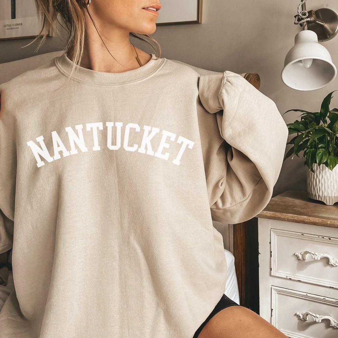 Nantucket Sweatshirt Massachusetts Shirt Varsity Nantucket - Etsy | Etsy (US)