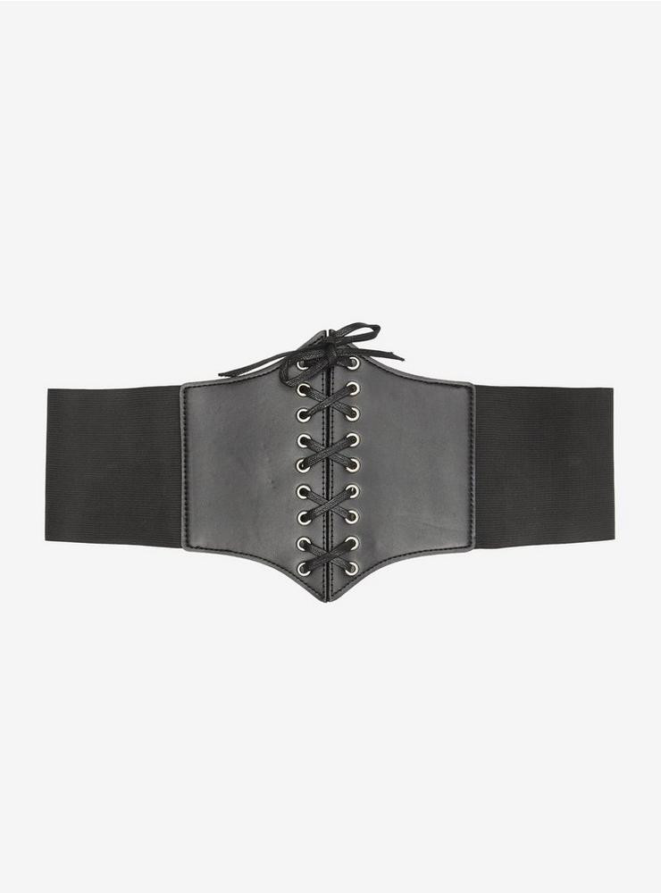 Black Lace-Up Elasticated Corset Plus Size | Hot Topic