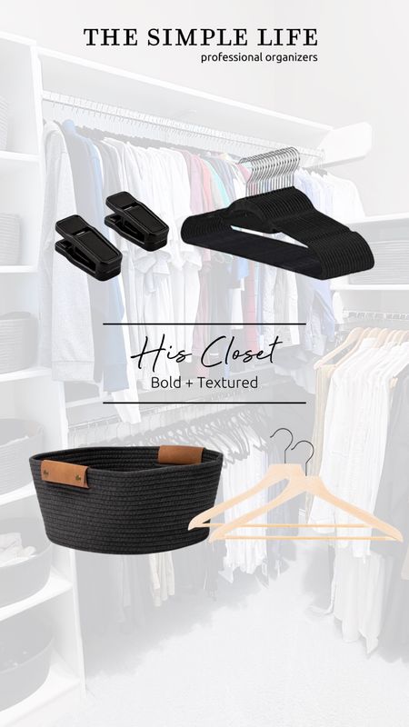Bold and textured organizers for His Closet 🙌 Swap out mismatched plastic hangers for wooden or velvet for an instant upgrade. Now stand back and appreciate those clean zones! #closetorganization #hiscloset #closetgoals #targetorganizers #amazonorganizers #thecontainerstore #menscloset

#LTKmens #LTKhome #LTKFind