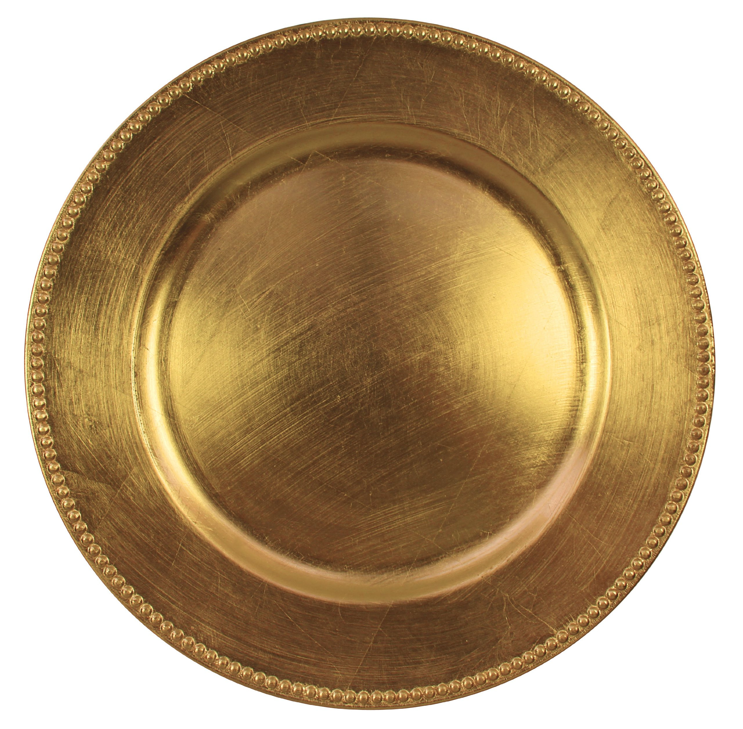 ChargeIt by Jay Beaded Round Charger Plate, Gold | Amazon (US)