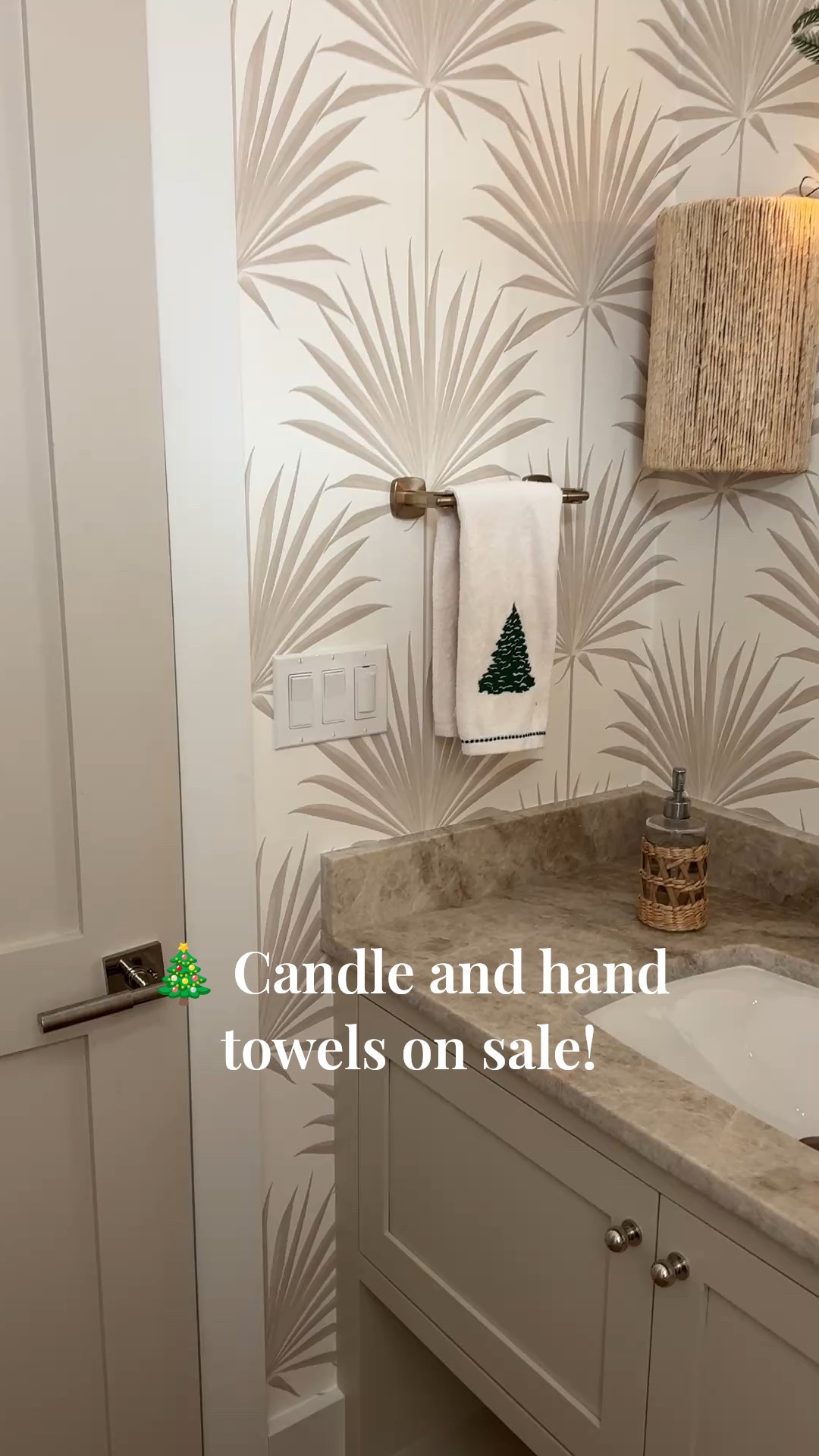 Touches of Christmas decor in the powder room. The hand towels and candle are 30% off today!! 

#LTKSaleAlert #LTKHome #LTKHoliday