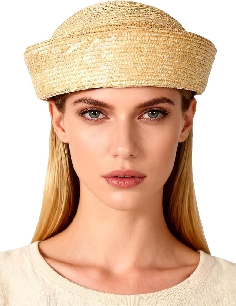 Straw Pillbox Hats for Women Ladies Vintage Wedding Formal Church Tea Party Cocktail Hat | Amazon (US)