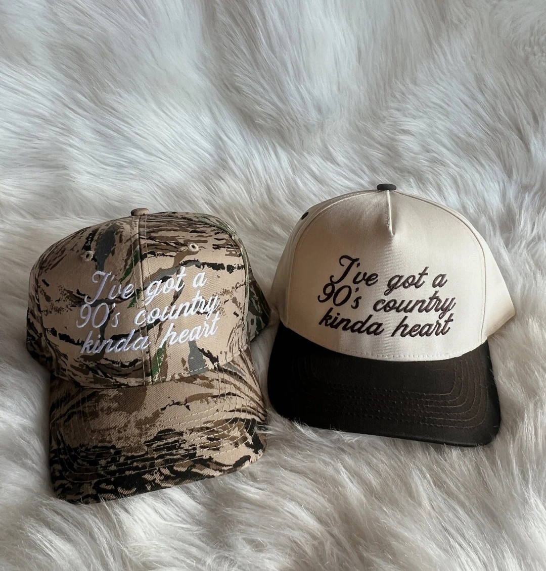 90's Country Kinda Heart Embroidered Trucker Hat - Etsy | Etsy (US)