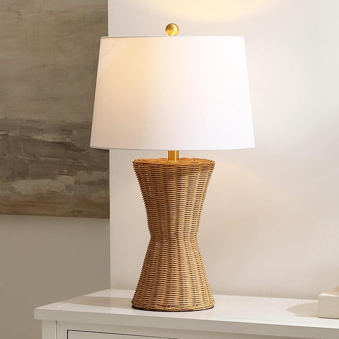SAFAVIEH Lighting Collection Aitana Natural Rattan 26-inch Table Lamp (LED Bulb Included) | Amazon (US)