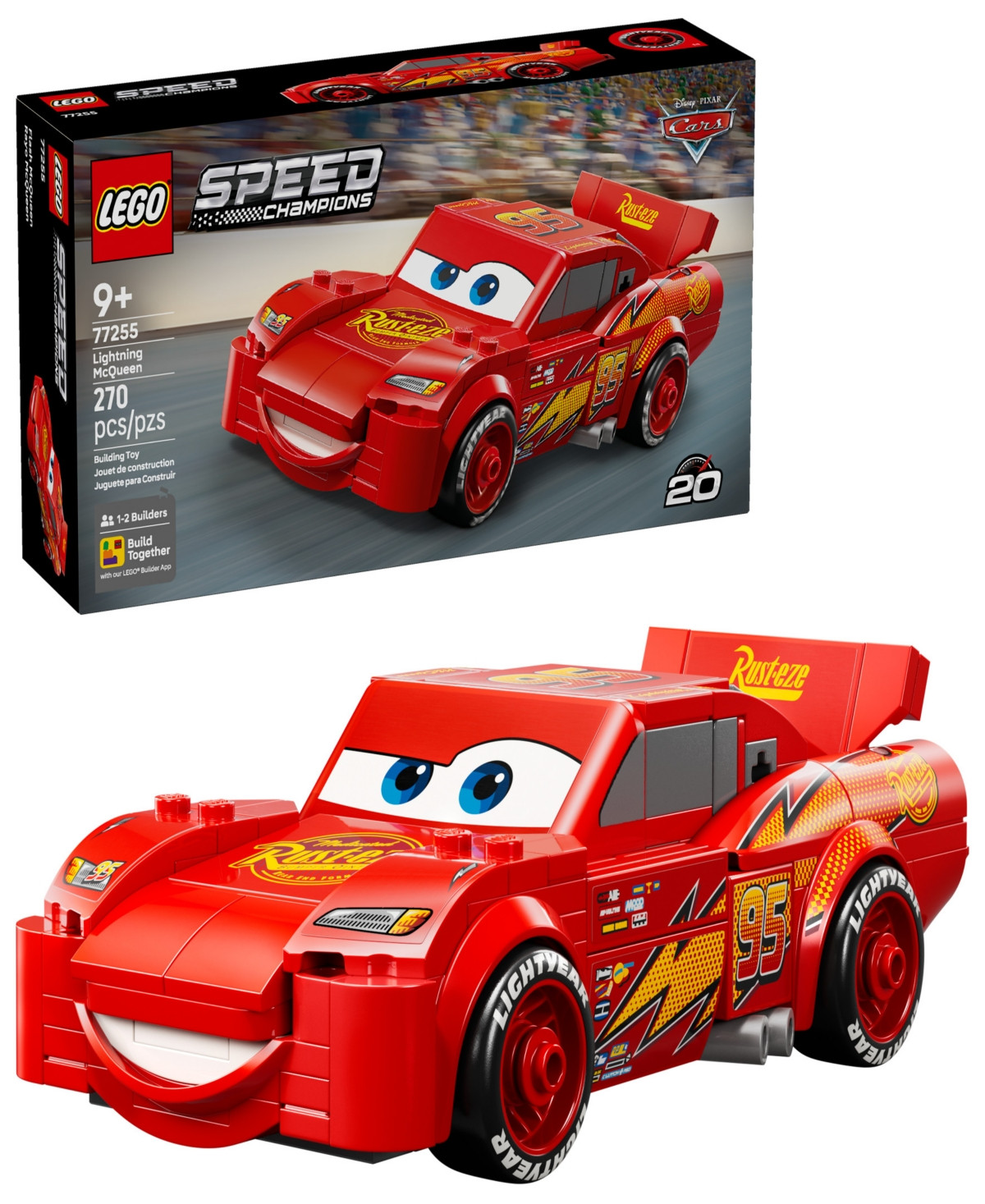 Lego Speed Champions Lightning McQueen Disney Pixar Car Building Toy 77255, 270 Pieces | Macy's