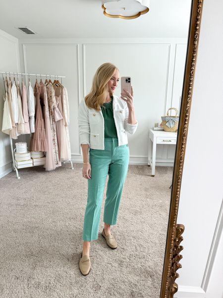 Loving this monochromatic workwear look from J. Crew Factory! Wearing size small in the top and size 4 in the jacket and pants. Spring outfits // work outfits // workwear // casual outfits // lady jackets // J.Crew finds // monochromatic outfits 

#LTKSeasonal #LTKworkwear #LTKstyletip