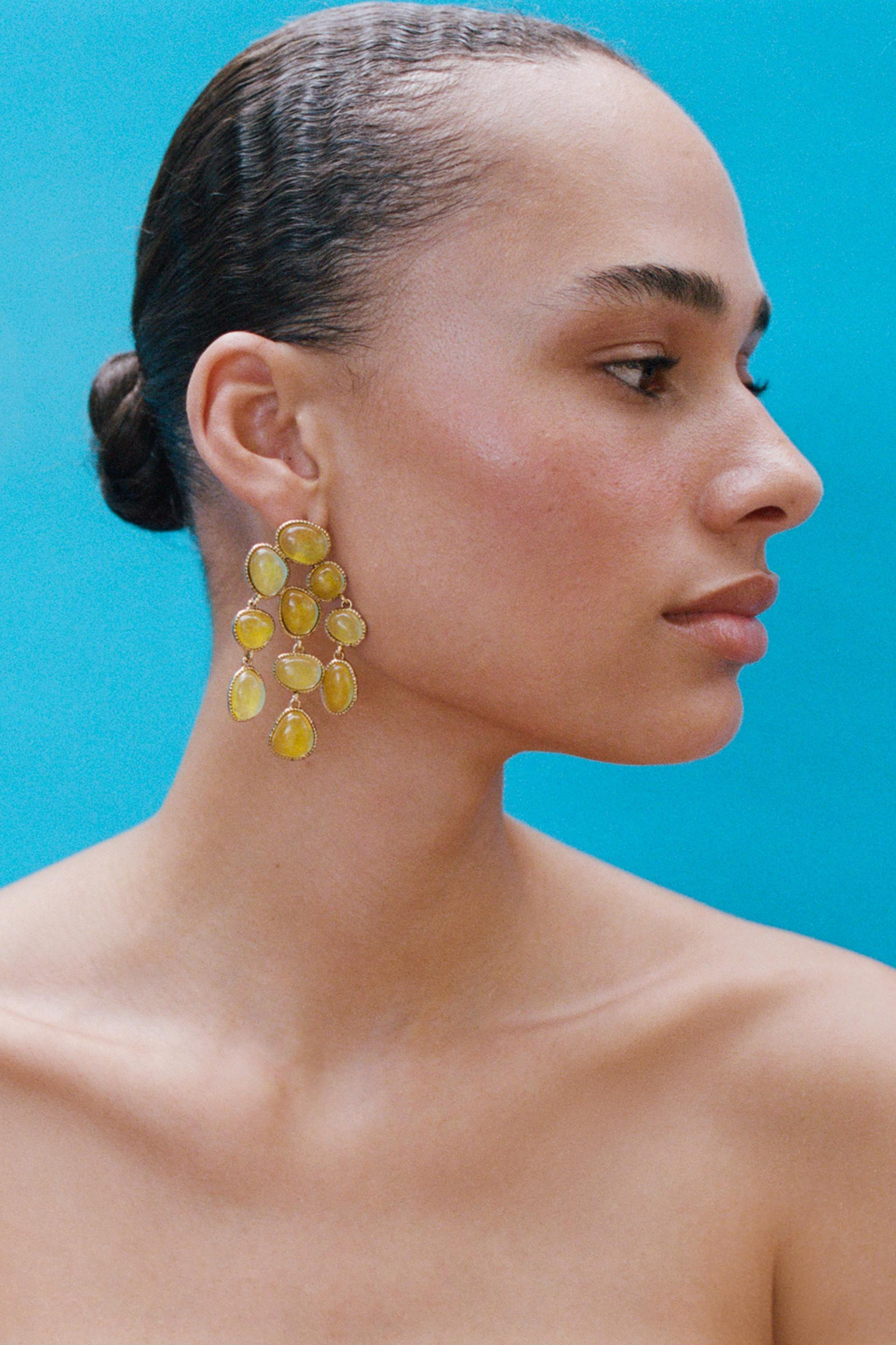 RESIN STONE EARRINGS | Zara US