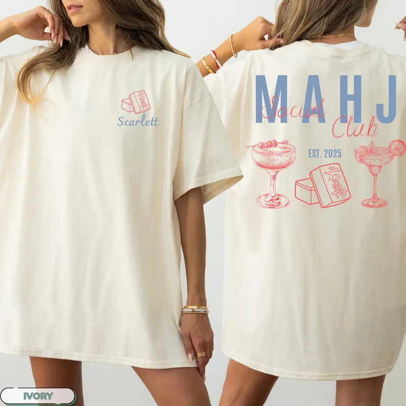 Comfort Colors®custom Mahjong Social Club Shirt for Mahjong Lover T-shirt Matching Mahjong Club ... | Etsy (US)