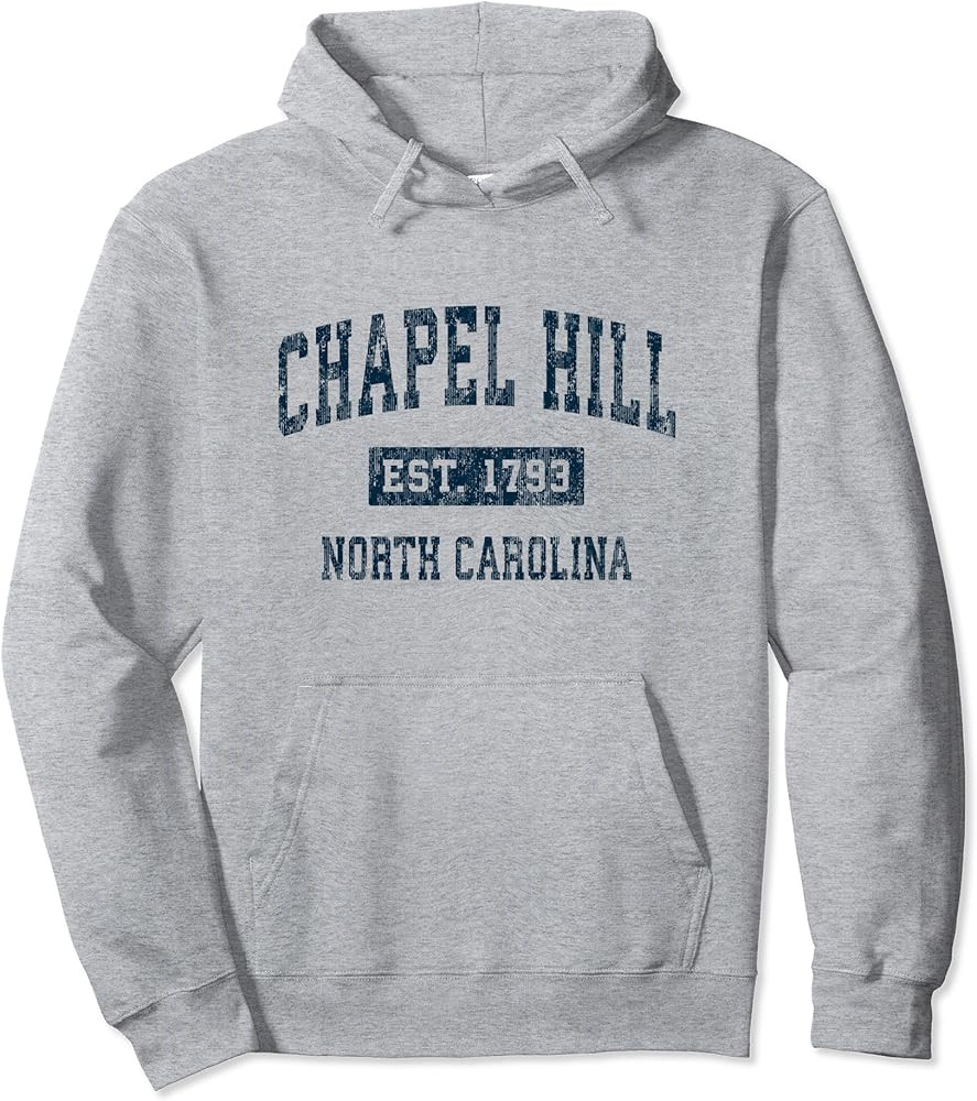 Chapel Hill North Carolina NC Vintage Sports Design Navy Pullover Hoodie | Amazon (US)
