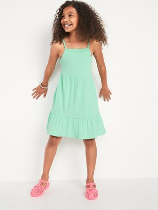 Sleeveless Rib-Knit Fit & Flare Dress for Girls | Old Navy (US)