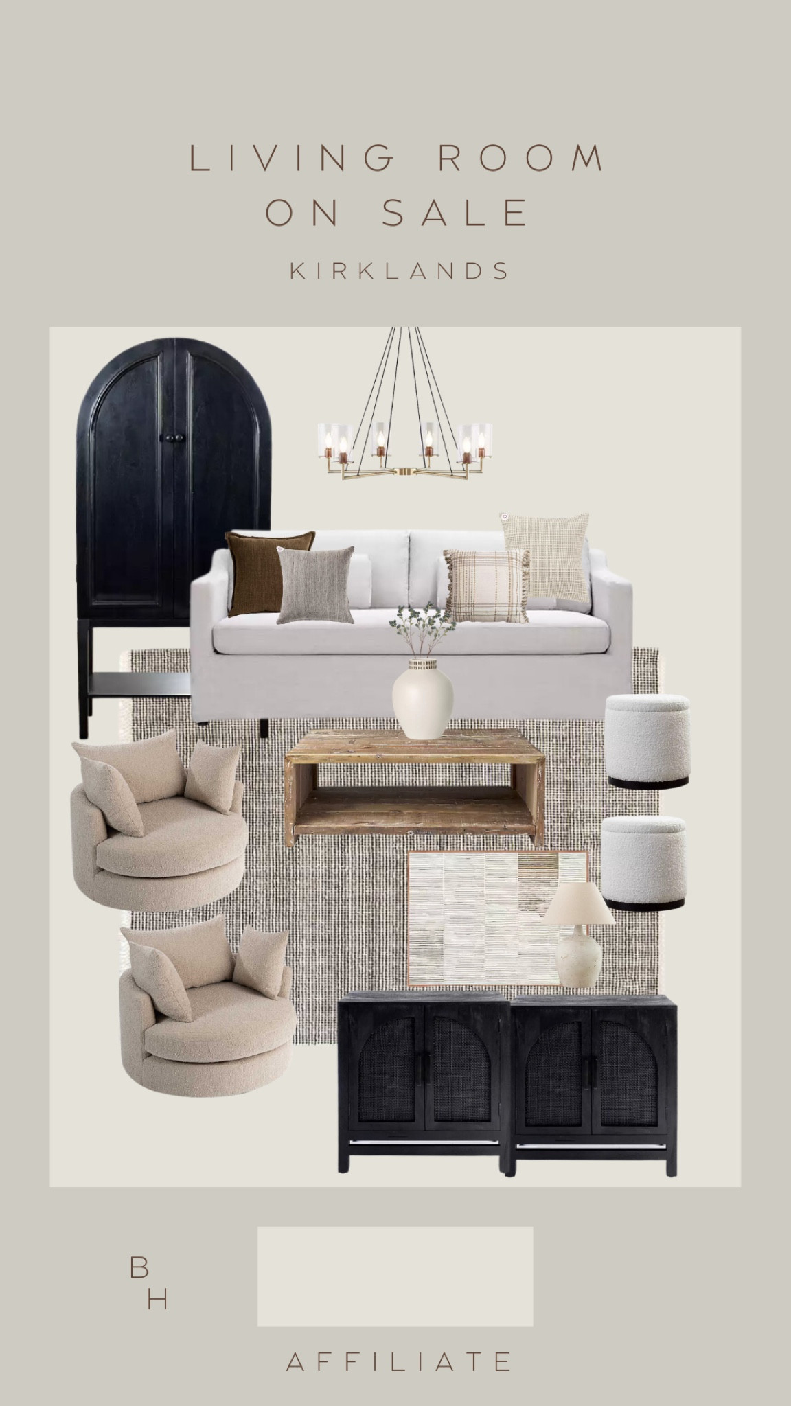 Kirklands living room inspo moodboard

Most of these items are on sale.

Arch cabinet
Swivel chairs
Upholstered sofa
Neutral rug
Boucle
Jute
Organic modern

#LTKhome