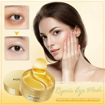 Rdeuod Under Eye Patches,Under Eye Patches,Gold Repair & Black Pearl Under Eye Mask,Eye Gel Masks For Moisturizing & Reducing Dark Circles, Puffiness And Wrinkles (60Pcs)，80ML，A,One Size | Walmart (US)