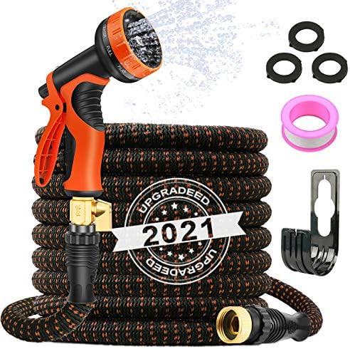 AXUAN Expandable Garden Hose 50ft - Expanding Flexible Water Hose with 10 Function Spray Nozzle, ... | Amazon (US)